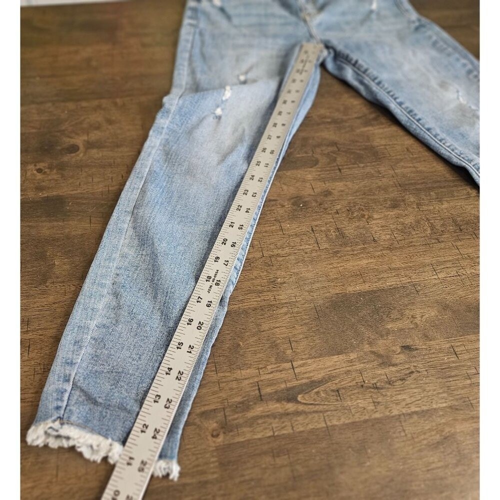 Eunina Clara High‎ Rise Skinny Crop Jeans Size 7 Distressed Light Wash - Picture 6 of 9